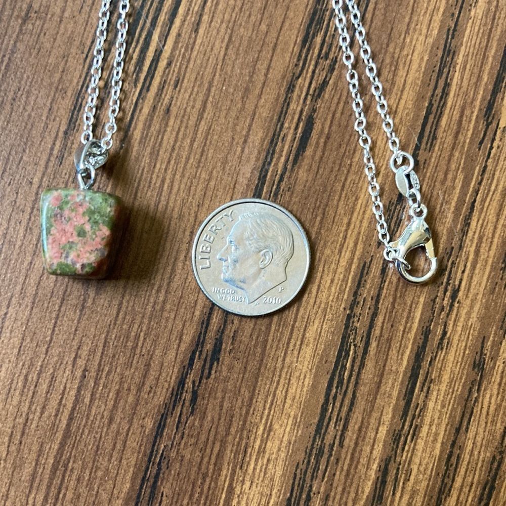 Genuine Unakite Stone Pendant and Necklace J4 - Picture 4 of 8